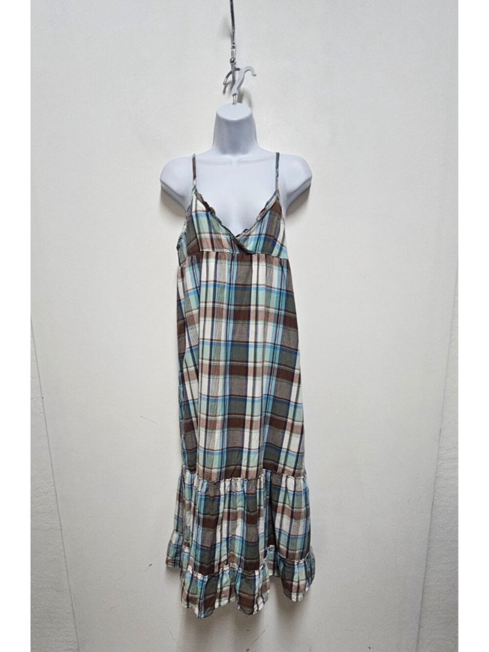 The Emporium plaid tiered maxi dress Size M